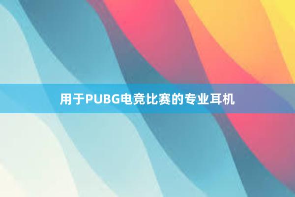 用于PUBG电竞比赛的专业耳机