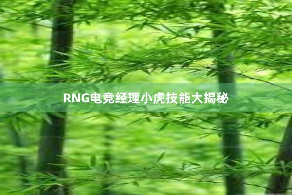 RNG电竞经理小虎技能大揭秘