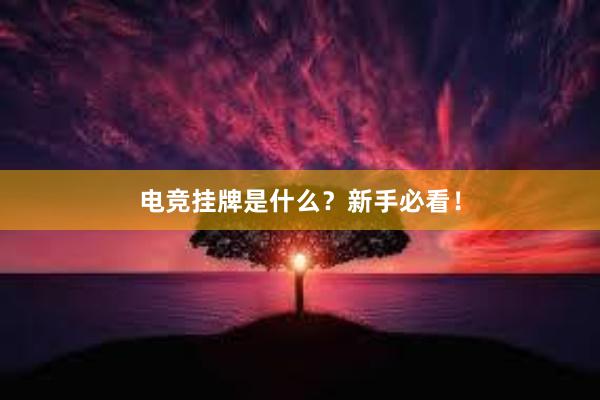 电竞挂牌是什么？新手必看！