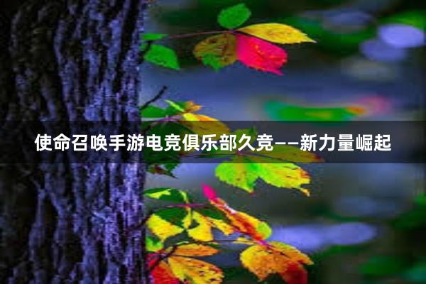 使命召唤手游电竞俱乐部久竞——新力量崛起