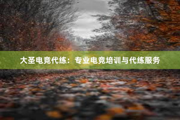 大圣电竞代练：专业电竞培训与代练服务