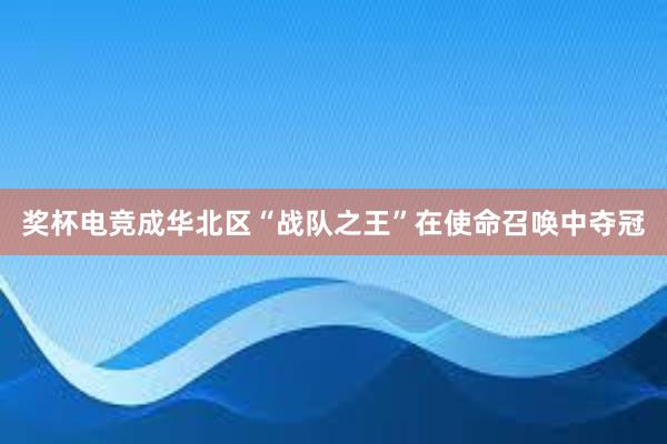 奖杯电竞成华北区“战队之王”在使命召唤中夺冠