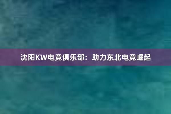 沈阳KW电竞俱乐部：助力东北电竞崛起