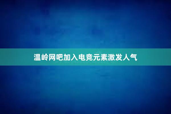 温岭网吧加入电竞元素激发人气