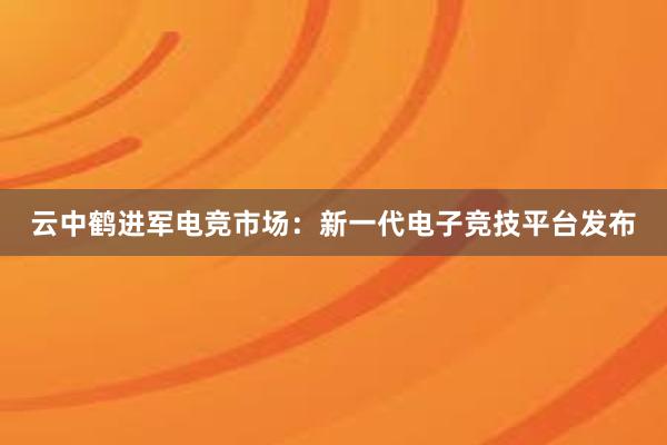 云中鹤进军电竞市场：新一代电子竞技平台发布