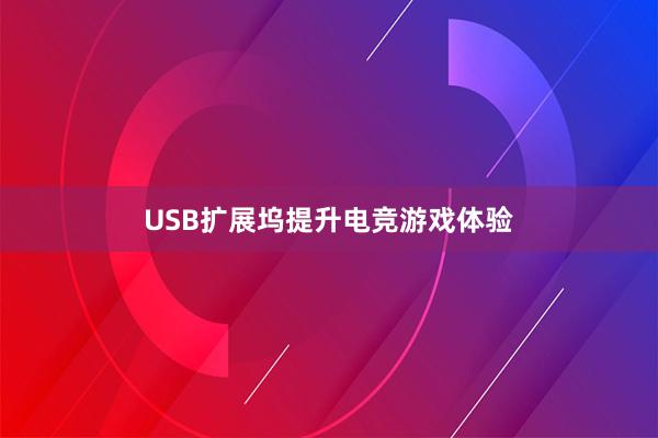 USB扩展坞提升电竞游戏体验