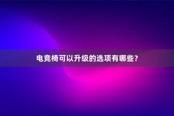 电竞椅可以升级的选项有哪些？