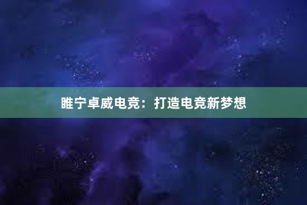 睢宁卓威电竞：打造电竞新梦想