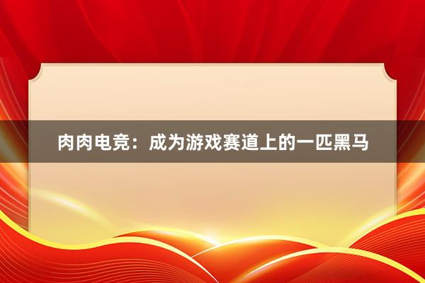 肉肉电竞：成为游戏赛道上的一匹黑马