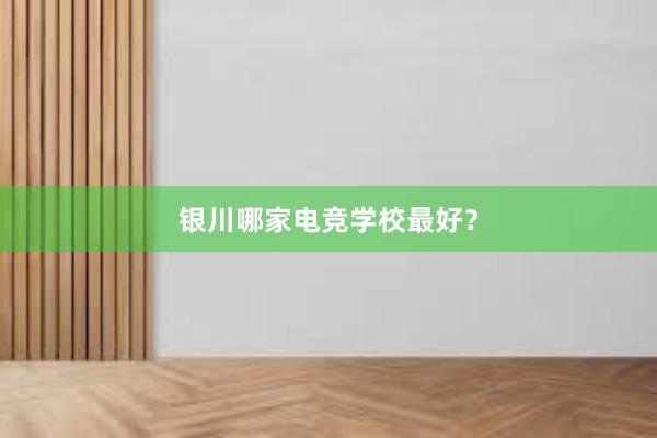 银川哪家电竞学校最好？